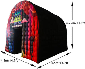 Grande barraca inflável do inkjet preto de 15x15x14ft com fÃ incorporado
