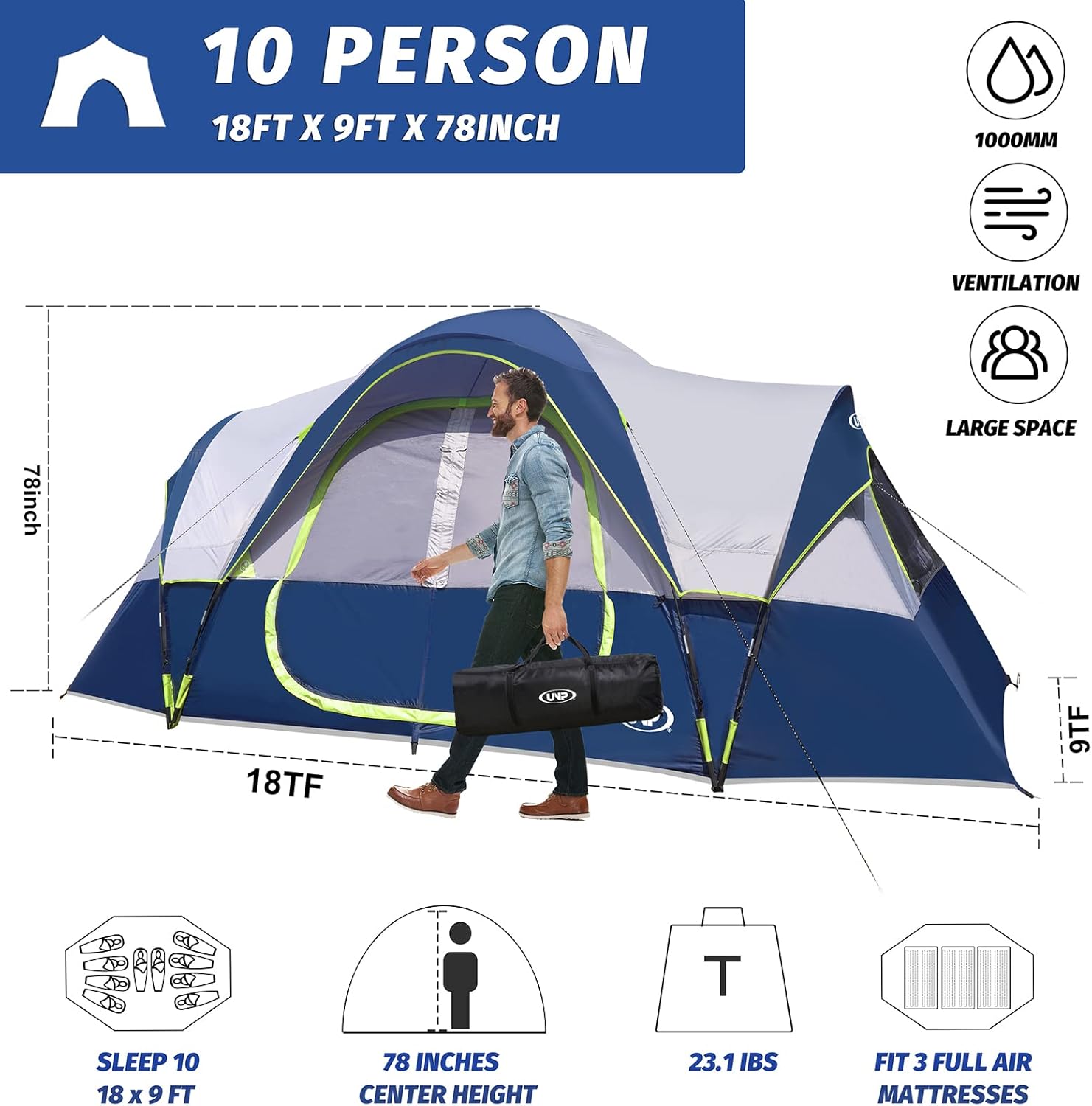Doble capa, 2 piezas, impermeable, resistente a la intemperie