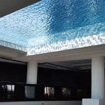 Piscina al aire libre sobre el suelo de tamaño completo los mejores diseños suelo duradero vidrio transparente Panel de piscinas de contenedores de natación sin fin