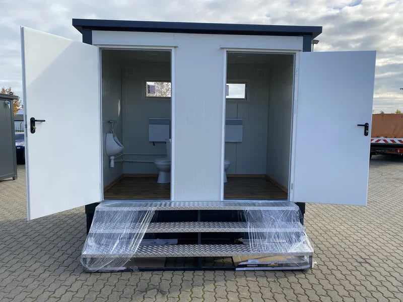 CONTENTOR SANITÁRIO DUPLO COM DEPÓSITO DE RESÍDUOS BRANCO